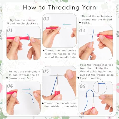 PATPAT® Silicone DIY Punch Needle Art Kit Beginners DIY Starry Night Punch Needle Art with Embroidery Needles,Tutorial,20x20cm Embroidery Hoop, Assorted - Image 3