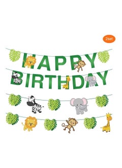 Highland Jungle Theme Happy Birthday Banner for Decoration  - Image 1