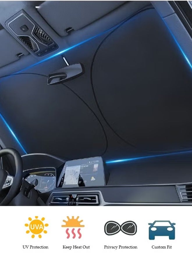Occuwzz - Car Windshield Sun Shade Reflective Sunshade for Ultimate Protection  Overlapping Design Fits Small Sedans Hatchbacks - Image 1