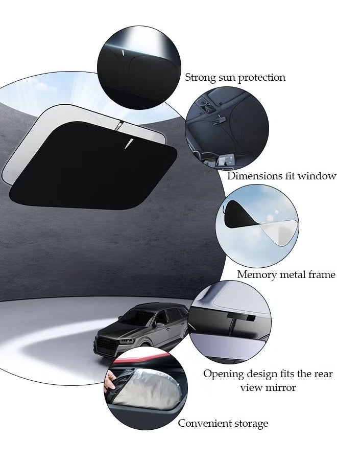 Occuwzz - Car Windshield Sun Shade Reflective Sunshade for Ultimate Protection  Overlapping Design Fits Small Sedans Hatchbacks - Image 1