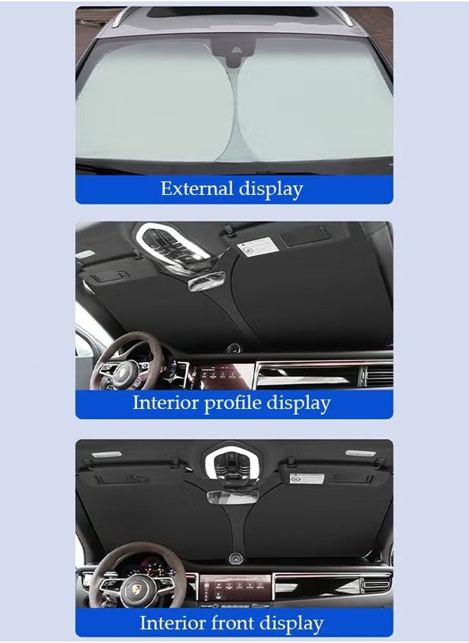 Occuwzz - Car Windshield Sun Shade Reflective Sunshade for Ultimate Protection  Overlapping Design Fits Small Sedans Hatchbacks - Image 1