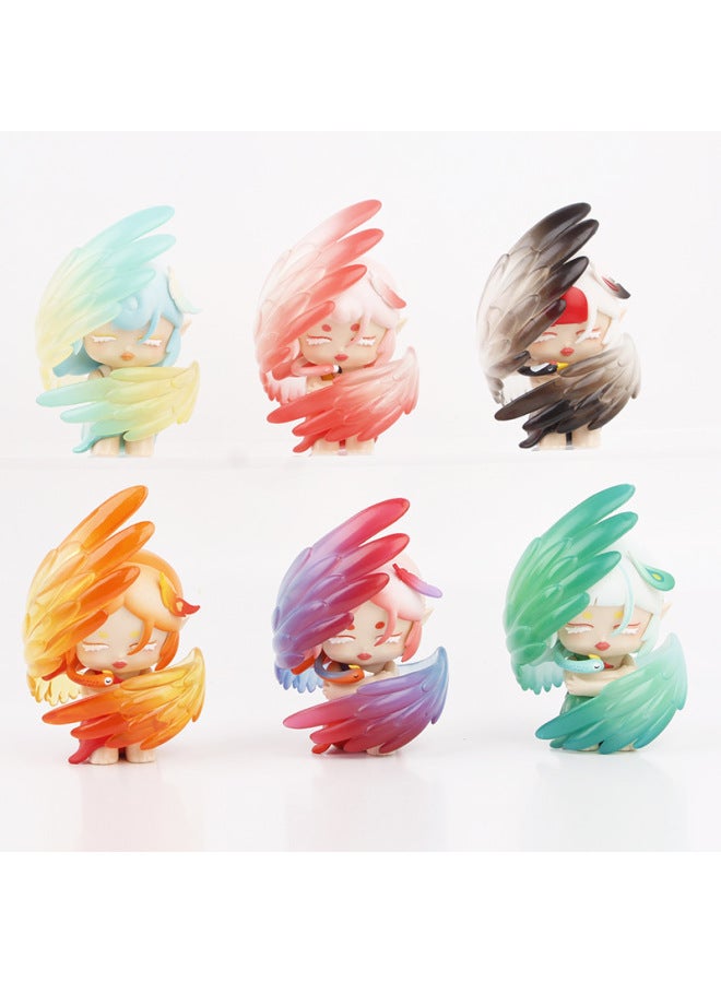 6 Divine Bird Princess Red Treasure Green Treasure Hand-made Doll Parrot Dantan Top For Flaming Phoenix Gashapon Cake Model-Color:18 Styles 3-8cm0.27kg-Height:9cm - Image 1
