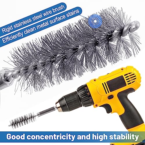 PAMASE 18pcs Wire Bore Brush Set with 1/4" Hex Shank for Power Drill - 6 Size (8/10/12/15/17/19mm) - Image 3