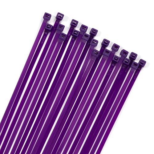 XINGO 100PCS Cable Zip Ties Heavy Duty Premium Nylon Plastic Wire Ties with 50 Pounds Tensile Strength SelfLocking Black Nylon Zip Ties for Indoor and Outdoor 10 inch Purple - Image 1