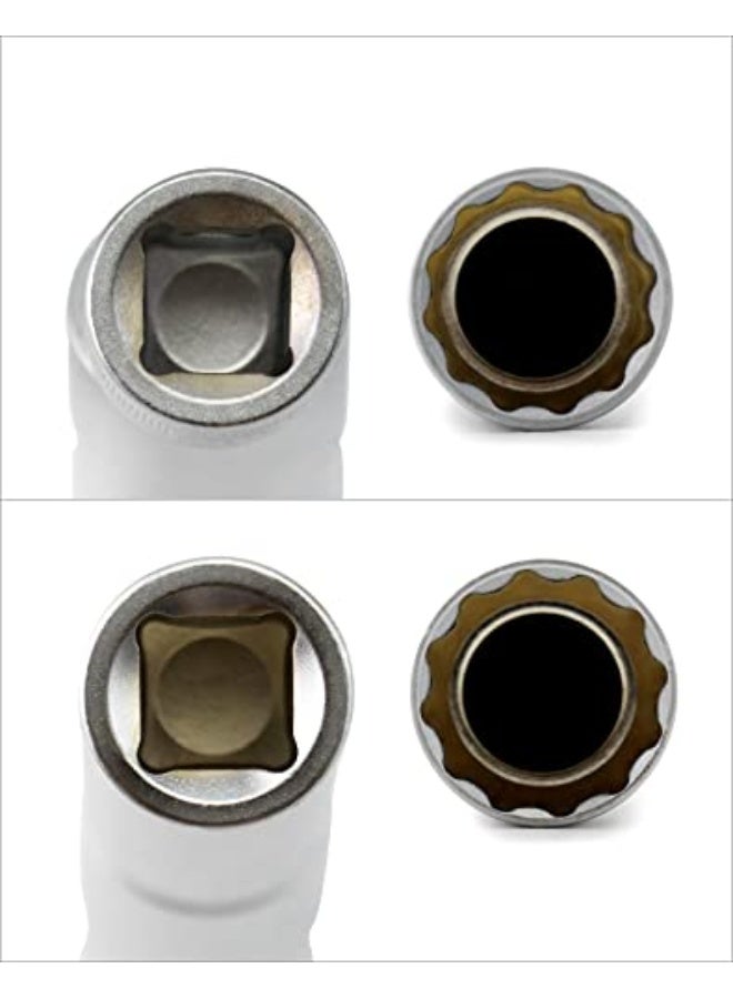 Generic QWORK 14mm&16mm Magnetic Swivel Spark Plug Socket, Thin Wall Magnetic Rotating 3/8" Drive 12 Point Standard Spark Plug Socket Removal Tool 360-degree Rotation for Maximum Flexibility  - Image 3