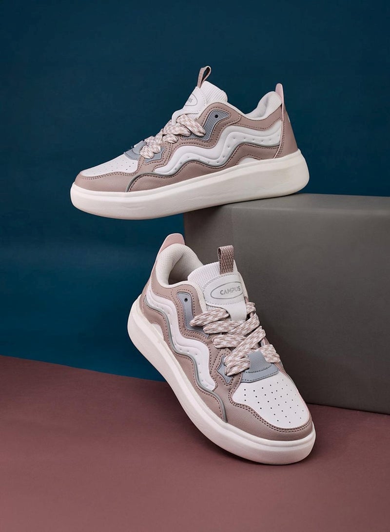 CAMPUS Women’s Cute Low Top Sneakers – Stylish Color-Block Design Shoes with Patterned Lace Detailing - Image 2