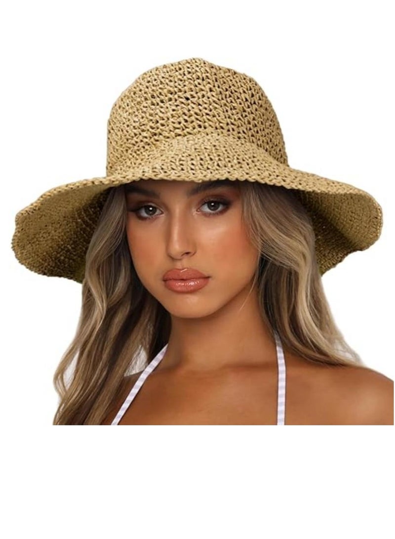 DUNISO Womens Sun Hats Wide Brim Summer Beach Hat For Women Foldable Travel Straw Hat UPF50+ - Image 1