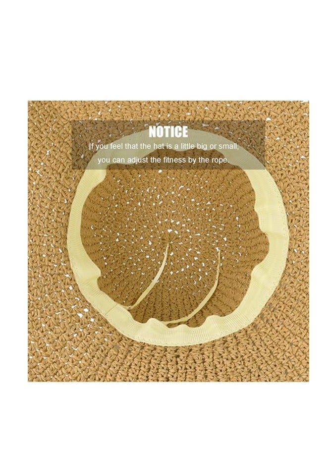 DUNISO Womens Sun Hats Wide Brim Summer Beach Hat For Women Foldable Travel Straw Hat UPF50+ - Image 2