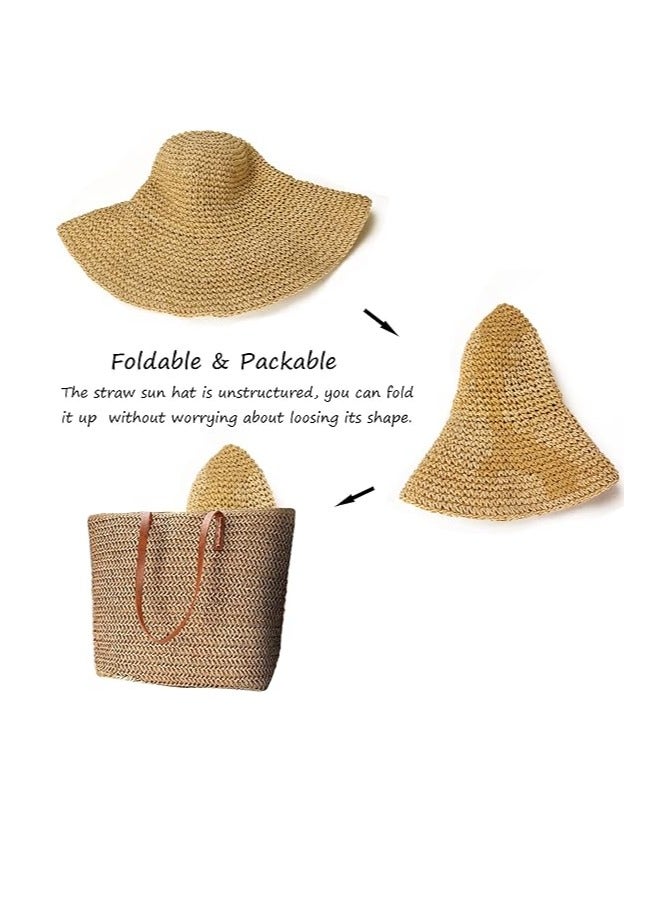 DUNISO Womens Sun Hats Wide Brim Summer Beach Hat For Women Foldable Travel Straw Hat UPF50+ - Image 3