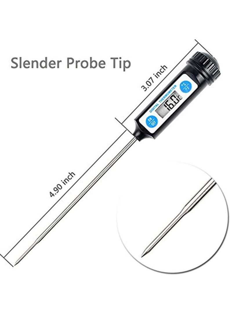 SYOSI Cooking Thermometer   Digital Food Meat Candy Thermometer    DT 10 Instant Read Digital Cooking Meat Thermometer with Long Probe for Cooking BBQ Kitchen Grill Milk Black Color - Image 3