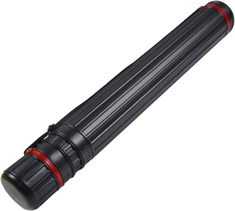 DEWEL Drawing Tube Blueprint Case Telescoping Art Tube Large Plastic Black Storage Tube Expands from 25 to 40 Inches Plastic Waterproof and Light Resistant Poster Tube with Strap - Image 1
