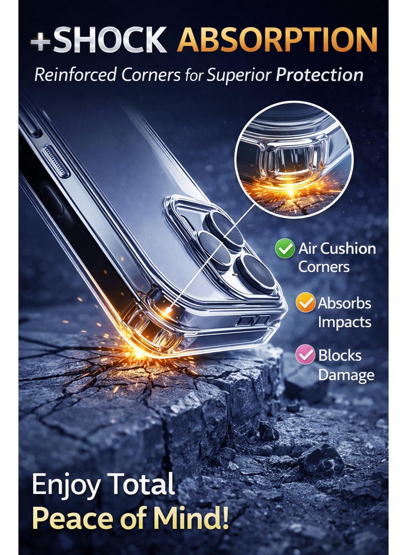 iPhone 17 Pro Scratch-Resistant, Shock-Absorbing Protective Case -  (Clear) - Image 4