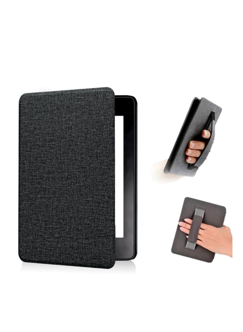 Case Cover with Hand Strap Belt for All-New Kindle 11th Generation 2024/2022 Release, 6 inch, Smart Slimshell with Auto Sleep/Wake (Black)  - Image 1