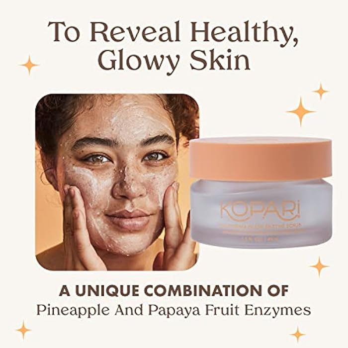Kopari California Glow Enzyme Exfoliating Face Scrub, Clarifying & Brightening Skin Exfoliation Facial Scrub, Supports Anti-Aging, 100% Organic Coconut Oil, Cruelty Free, Vegan, 1.5 Fl Oz - Image 3