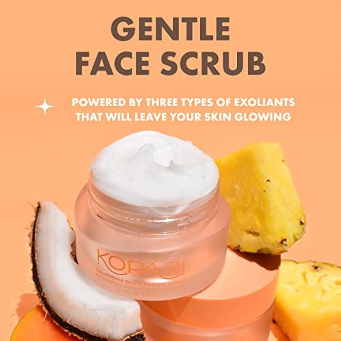 Kopari California Glow Enzyme Exfoliating Face Scrub, Clarifying & Brightening Skin Exfoliation Facial Scrub, Supports Anti-Aging, 100% Organic Coconut Oil, Cruelty Free, Vegan, 1.5 Fl Oz - Image 2