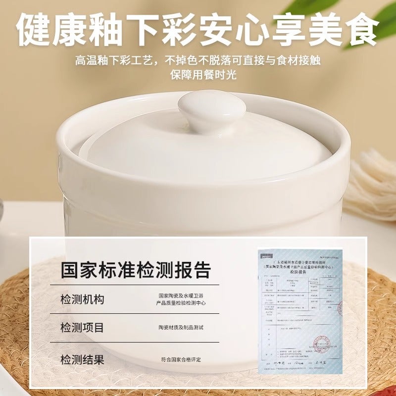 Daifa Steamed Egg Ceramic Water-Proof Stew Cup Household Bowl Steamed Egg Bowl One-Person Small Soup Cup Soup Coil - Image 5