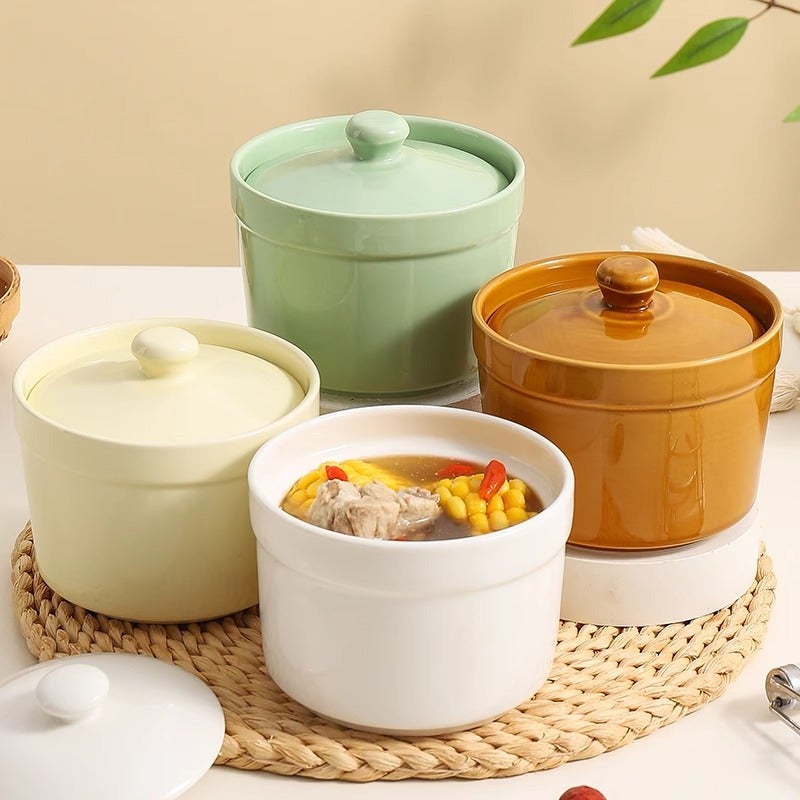 Daifa Steamed Egg Ceramic Water-Proof Stew Cup Household Bowl Steamed Egg Bowl One-Person Small Soup Cup Soup Coil - Image 2