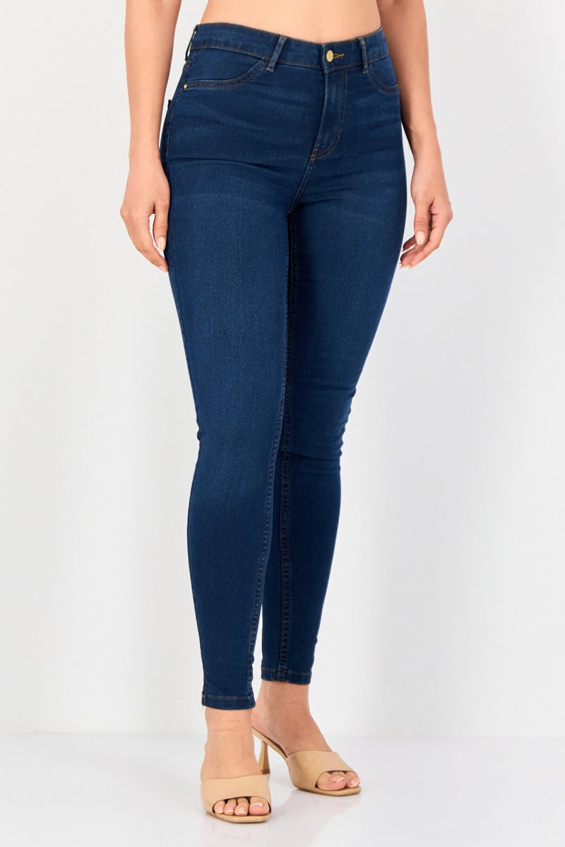 ONLY Jdy By Only Women Regular Fit Solid Straight Leg Jeans, Blue - Image 1
