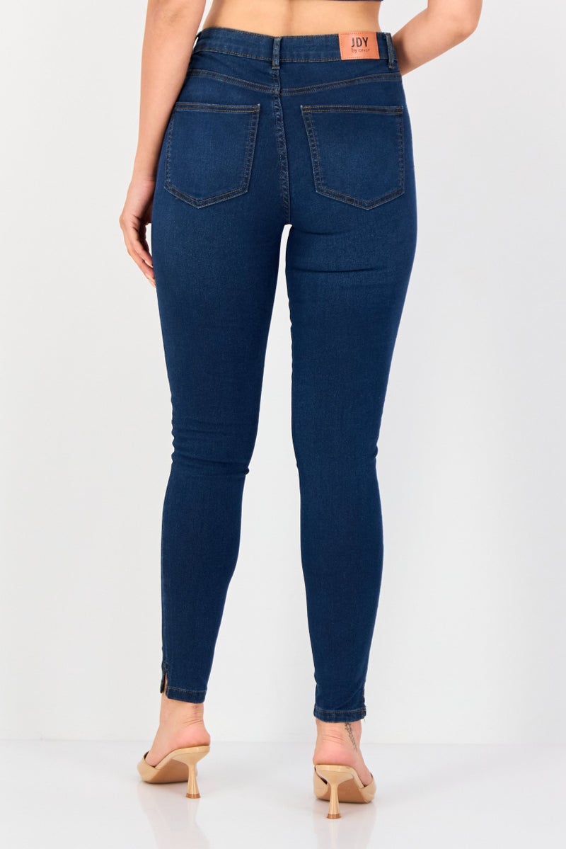 ONLY Jdy By Only Women Regular Fit Solid Straight Leg Jeans, Blue - Image 3