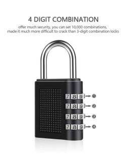 Y&D Combination Padlock, 2 Pack 4 Digit Lock, Padlock for School Gym Locker, Filing Cabinets, Toolbox, Employee Fence, Hasp, Parking Case etc(Black)  - Image 5
