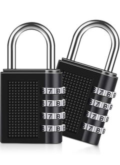Y&D Combination Padlock, 2 Pack 4 Digit Lock, Padlock for School Gym Locker, Filing Cabinets, Toolbox, Employee Fence, Hasp, Parking Case etc(Black)  - Image 1