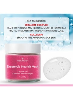 First Botany Lip Mask & Lip Balm 2 In 1 Nourishing & Hydrating Leaveon Overnight Lip Mask Or Lightweight Nonsticky Daytime Lip Care With Vitamin C Antioxidants Ceramides Collagen 1 Oz.  - Image 3