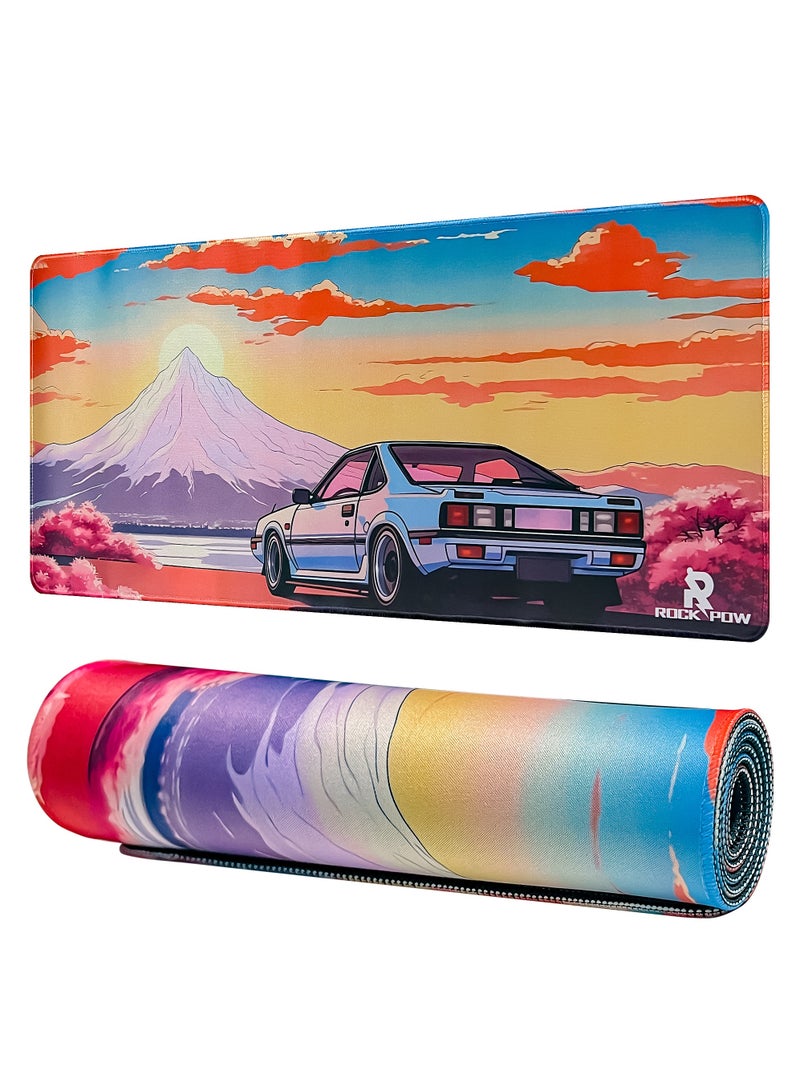 Rock Pow ROCK POW Large Gaming Mouse Pad with Anti-Slip Surface, 800x300x3mm,Thicker Rubber Base Gaming Mousepad with Stitched Edges Design for mouse and keyboard,gaming home and working office  - Image 1