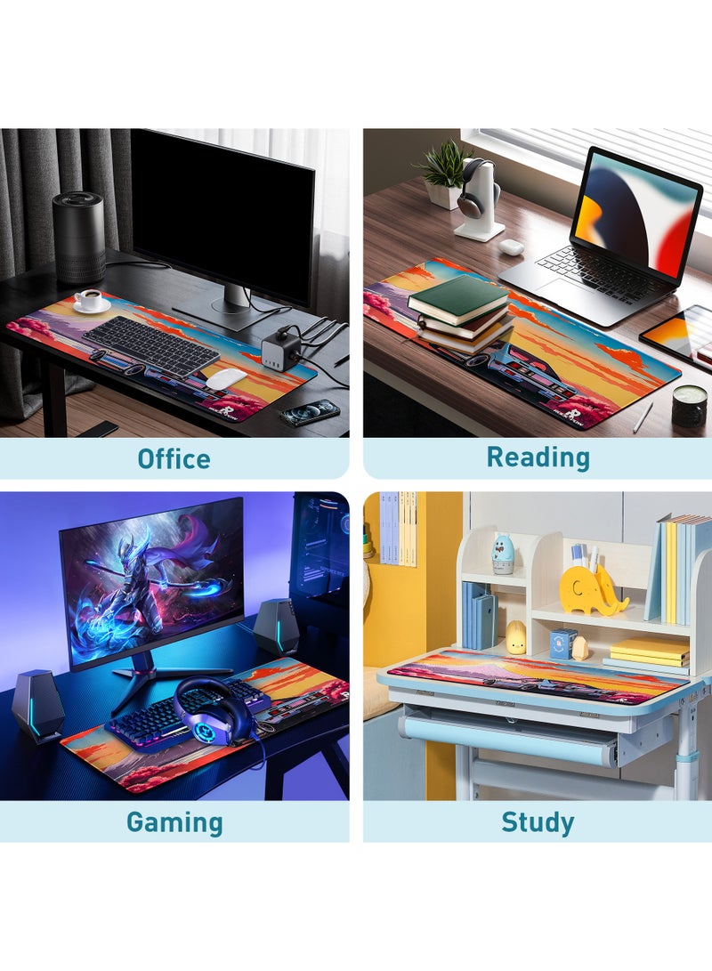 Rock Pow ROCK POW Large Gaming Mouse Pad with Anti-Slip Surface, 800x300x3mm,Thicker Rubber Base Gaming Mousepad with Stitched Edges Design for mouse and keyboard,gaming home and working office  - Image 2