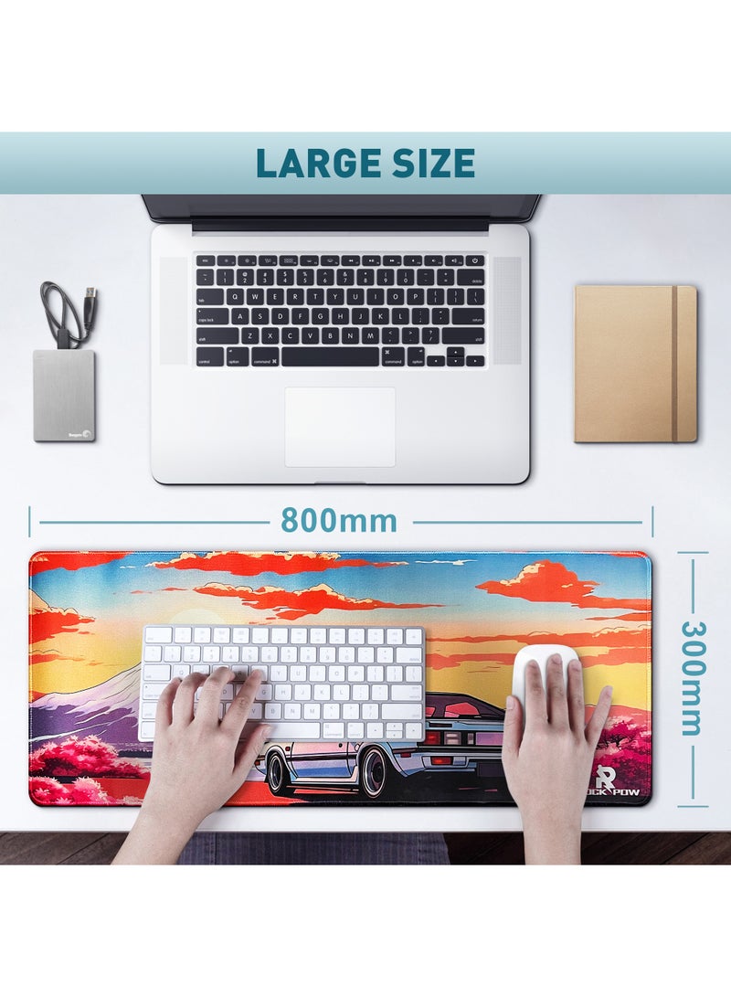 Rock Pow ROCK POW Large Gaming Mouse Pad with Anti-Slip Surface, 800x300x3mm,Thicker Rubber Base Gaming Mousepad with Stitched Edges Design for mouse and keyboard,gaming home and working office  - Image 5