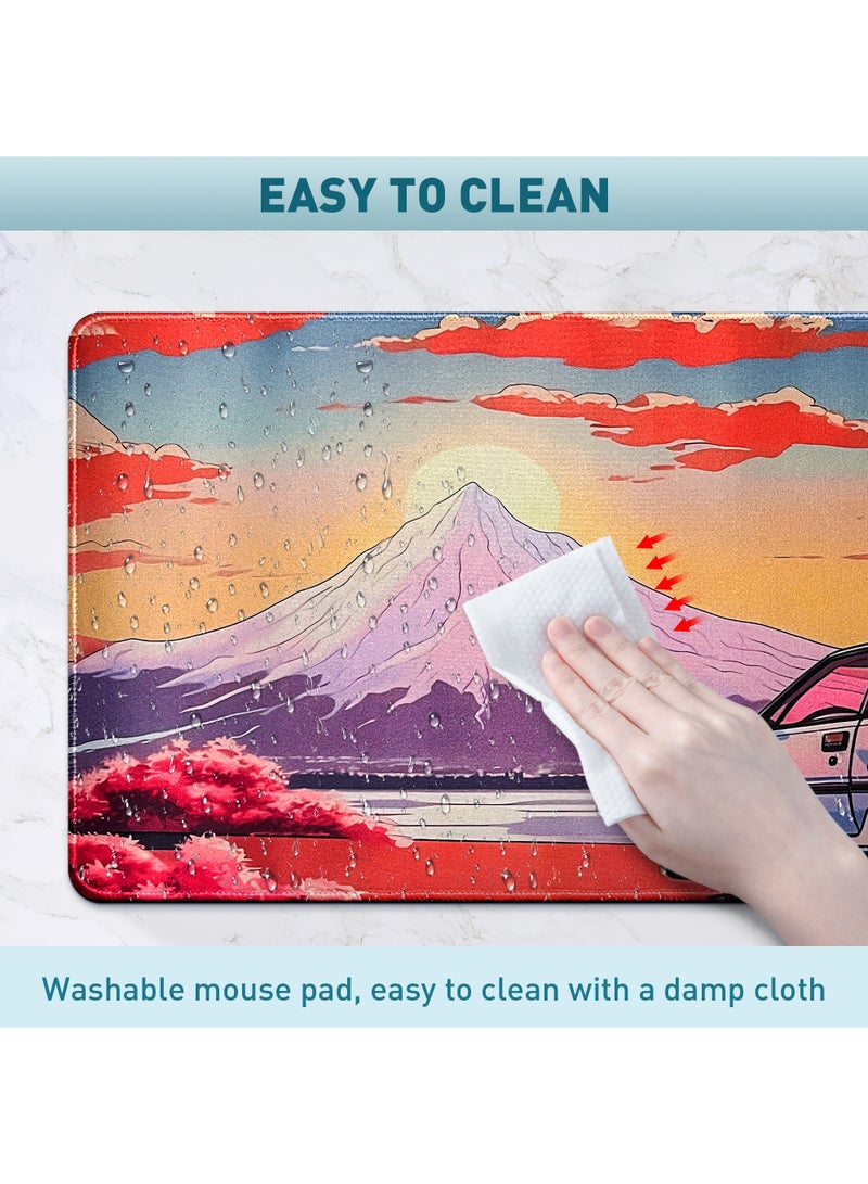 Rock Pow ROCK POW Large Gaming Mouse Pad with Anti-Slip Surface, 800x300x3mm,Thicker Rubber Base Gaming Mousepad with Stitched Edges Design for mouse and keyboard,gaming home and working office  - Image 4