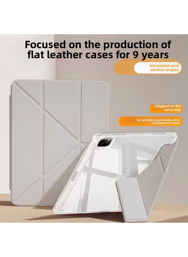 Suitable For Tablet Protective Case With Pen Protective Case Folding Magnetic Pen-Color:Black Y Fold High Transparency-Applicable Model:Pro 11inch (2018/2020/2021/2022 Models) Universal - Image 2