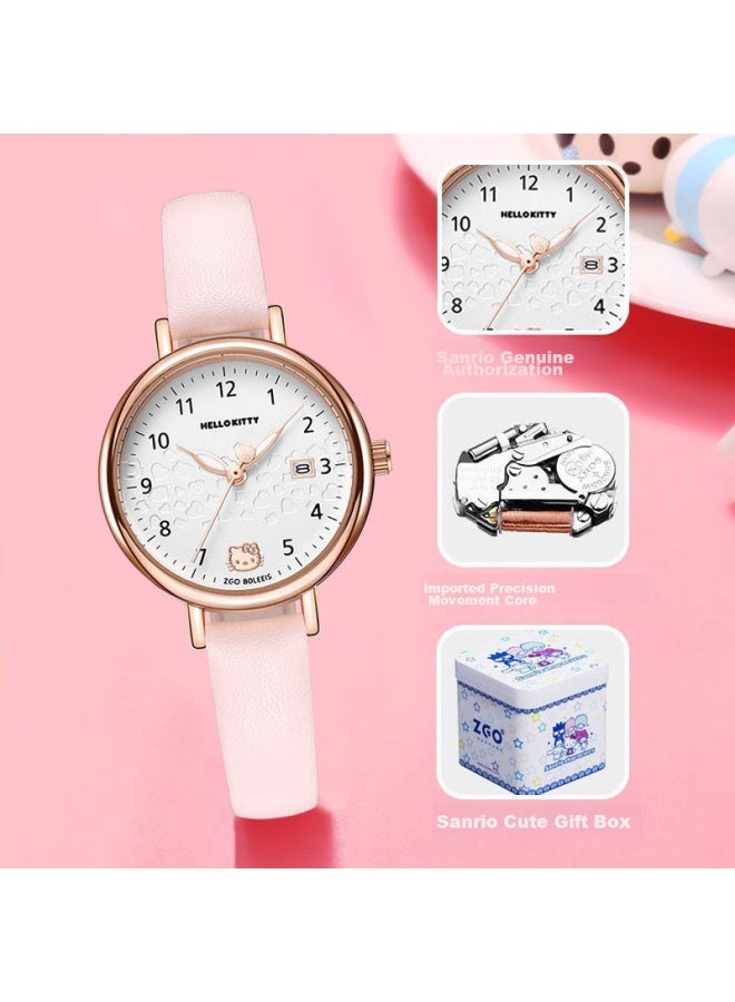 ZGO Hello Kitty Watch For Women Students, Simple Waterproof Quartz Watch With Calendar For Middle School Girls, Exam Watch 270 - Image 4
