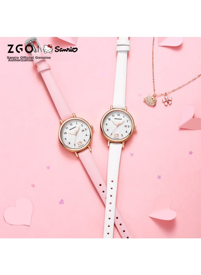 ZGO Hello Kitty Watch For Women Students, Simple Waterproof Quartz Watch With Calendar For Middle School Girls, Exam Watch 270 - Image 5
