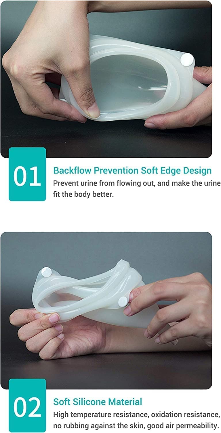 klarako Urine Collector, Silicone Urine Collector With Elderly,Urine Catheter Bags With Urine Catheter For Bladder Control Devices Bladder-Control-Devices Bags (Elderly Men Type) - Image 4