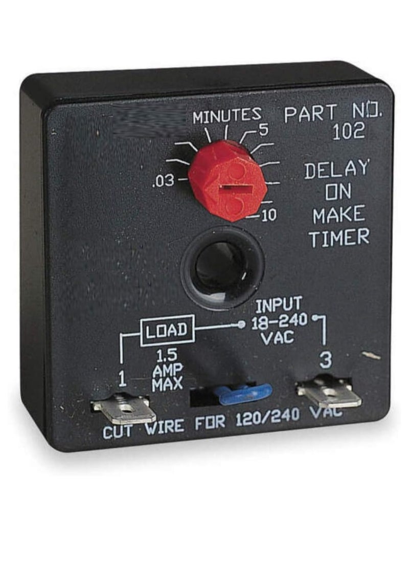 آي سي إم موديلز ICM Universal Delay on Make Timer Relay ICM102، الجهد الكهربائي العالمي من 0.03 إلى 10 دقائق لضبط التدفئة والتهوية وتكييف الهواء (HVAC) 