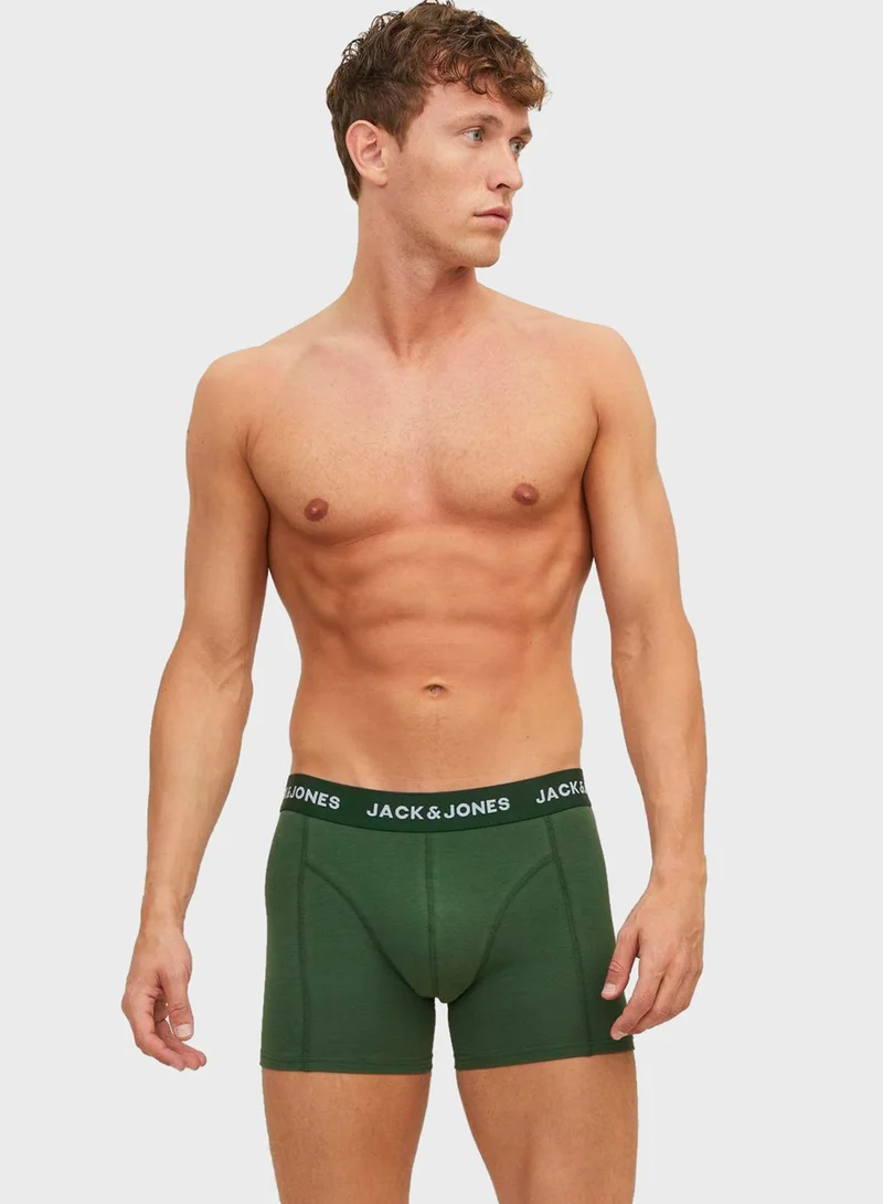 JACK & JONES Jackex 3 Pack Assorted Logo Band Trunks