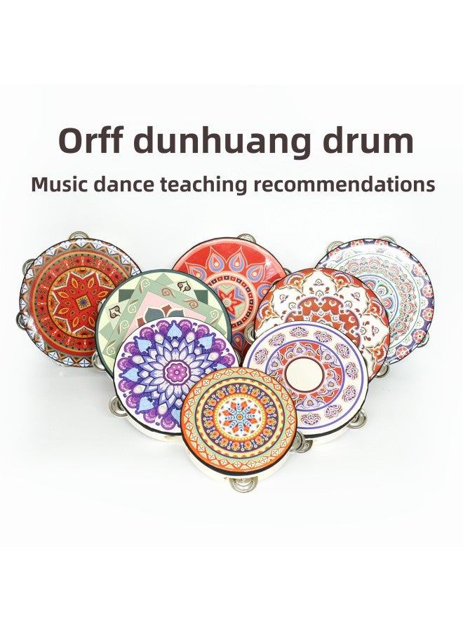 Early Education Recommend Dance Wooden Performance Tambourine Dunhuang Drum Orff Percussion Children's Hand Drum Tambourine-Color:Mandala Flower Drum (National Style 20CM) - Image 2