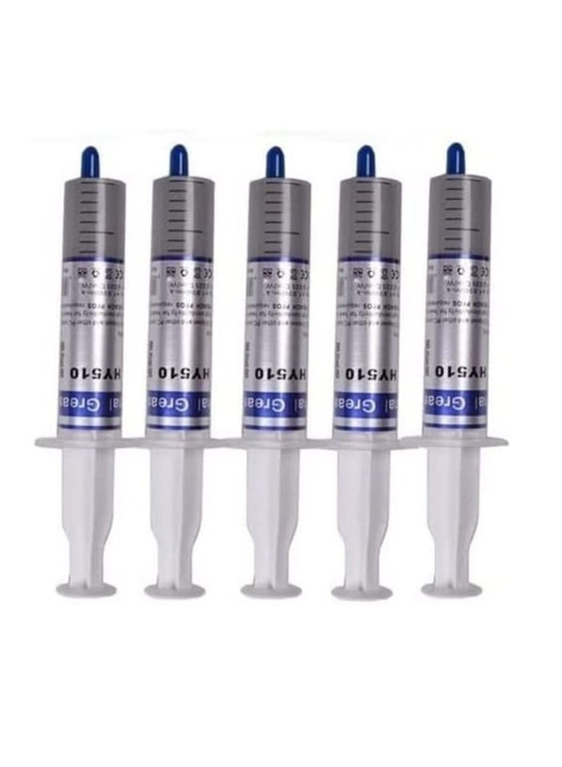 NTECH 5 Pack Reusable Thermal Paste 30g Large Syringe Thermal Grease Cool Compound Heat Sink Apply to PC/CPU/GPU/LED/VGA Grey - Image 1