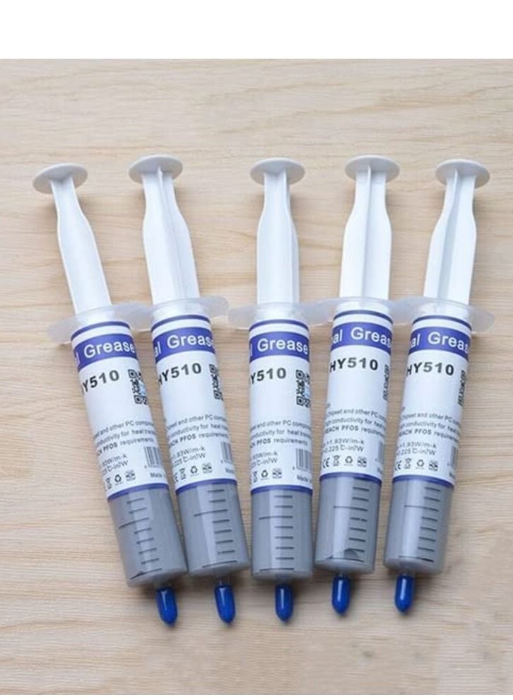 NTECH 5 Pack Reusable Thermal Paste 30g Large Syringe Thermal Grease Cool Compound Heat Sink Apply to PC/CPU/GPU/LED/VGA Grey - Image 3