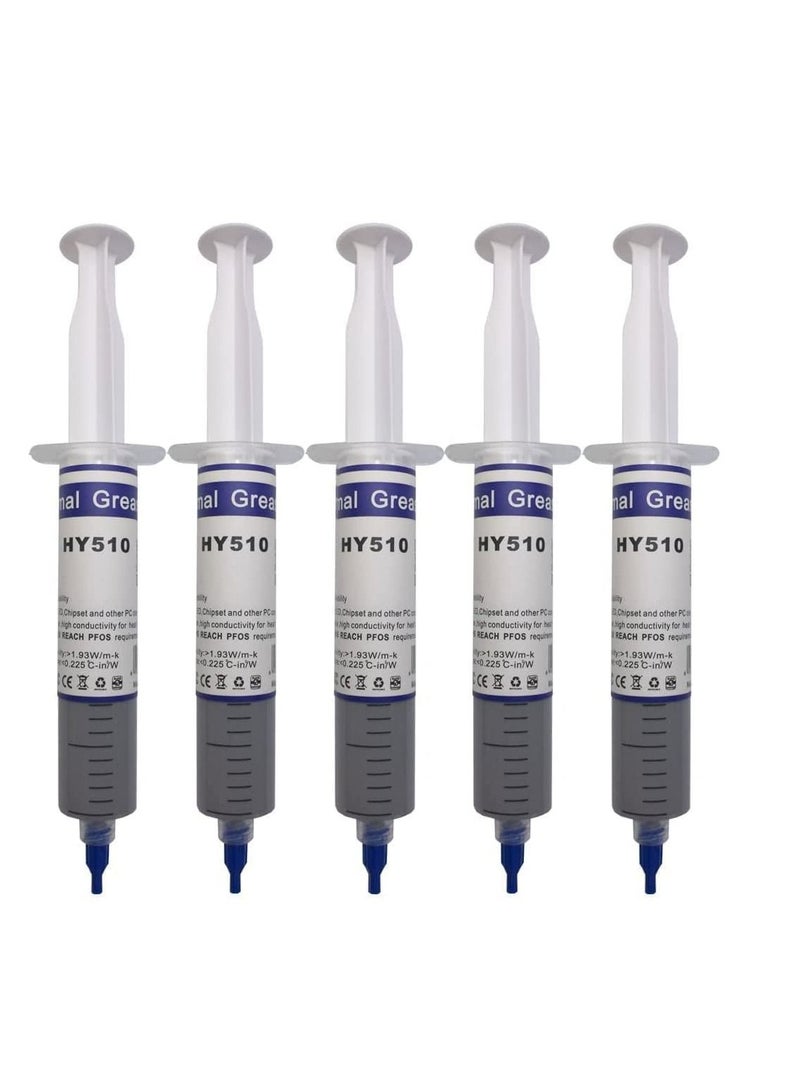 NTECH 5 Pack Reusable Thermal Paste 30g Large Syringe Thermal Grease Cool Compound Heat Sink Apply to PC/CPU/GPU/LED/VGA Grey - Image 2