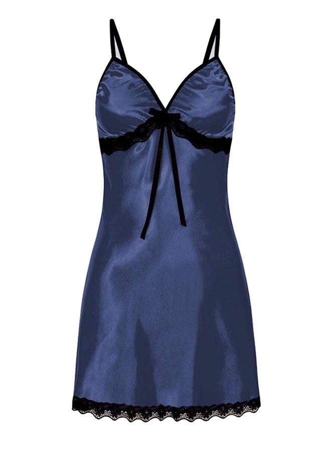 MARGOUN Women Medium Size Nightwear Pajamas Sleepdress Nightdress Comfortable Solid Color Blue /Size(cm)  M Bust: 70-80 Waist: 66-78 - Image 4