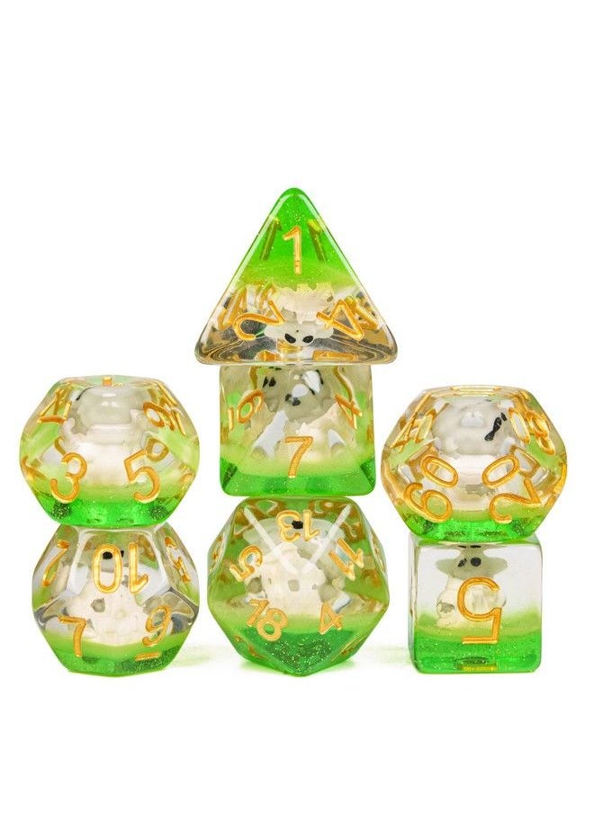 cusdie 7Die Dnd Dice Polyhedral Dice Set Filled With Animal For Role Playing Game Dungeons And Dragons D&D Dice Mtg Pathfinder (Spirit)  - Image 1