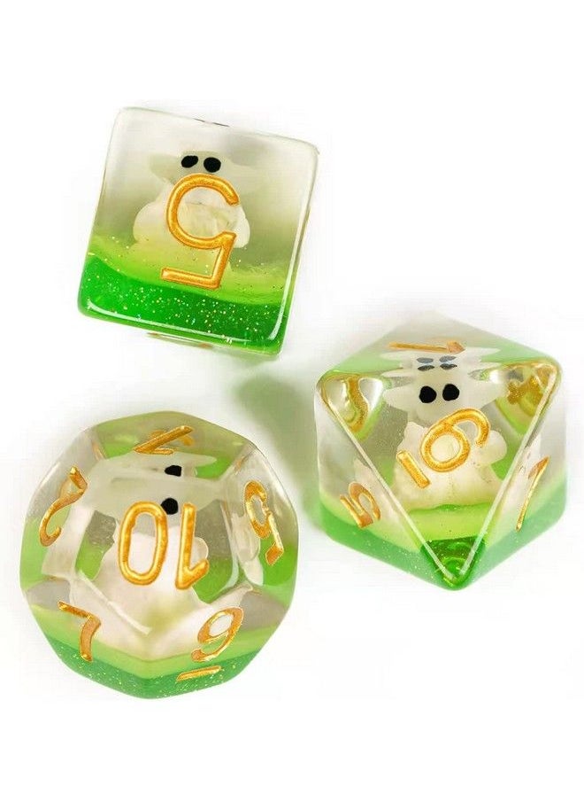 cusdie 7Die Dnd Dice Polyhedral Dice Set Filled With Animal For Role Playing Game Dungeons And Dragons D&D Dice Mtg Pathfinder (Spirit)  - Image 4