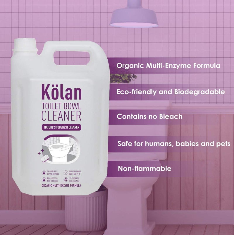 Kolan Toilet Bowl Cleaner 5 L | Organic Multi-Enzyme Formula | Eco-Friendly and Biodegradable | No Bleach, Chemical Free | Removes Tough Yellowish Urinal and Faecal Stains - Image 3