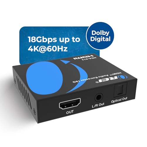 OREI 4K 60Hz 18G HDMI 2.0 Audio Converter Extractor - SPDIF + 3.5mm Output - HDCP 2.2 - Dolby Digital/DTS Passthrough CEC, HDR, Dolby Vision, HDR10 Support (HDA-912) - Image 5
