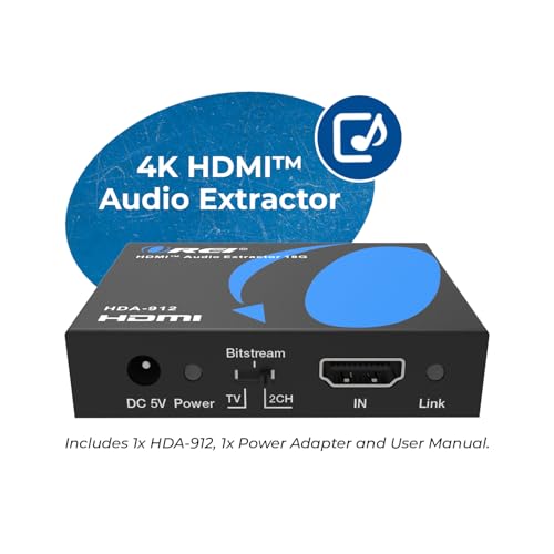 OREI 4K 60Hz 18G HDMI 2.0 Audio Converter Extractor - SPDIF + 3.5mm Output - HDCP 2.2 - Dolby Digital/DTS Passthrough CEC, HDR, Dolby Vision, HDR10 Support (HDA-912) - Image 4