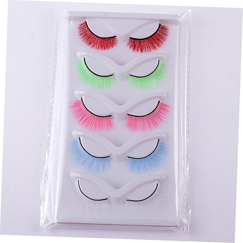 False Eyelashes for Women 2 Boxes Colorful Synthetic Wispy Lashes Stage Makeup Supplies Natural Look False Lash Extensions - Image 5