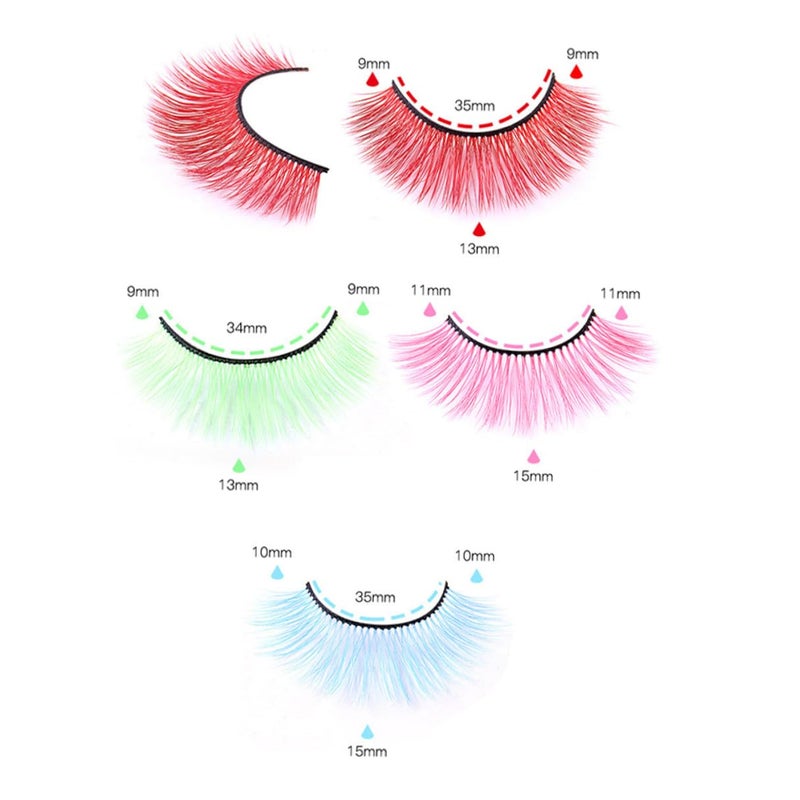 False Eyelashes for Women 2 Boxes Colorful Synthetic Wispy Lashes Stage Makeup Supplies Natural Look False Lash Extensions - Image 2