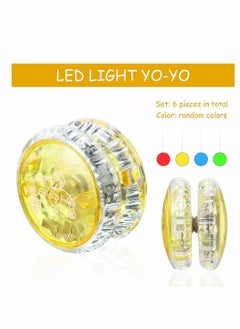 KASTWAVE 6 Pieces LED Light Yo-Yo, Plastic Responsive Yoyo Entertaining Yoyo for Beginner Party Favors, Kids Party Favors Funny Kid Toys Game, Goodie Bag Fillers Classroom Rewards (Random Colors)  - Image 2