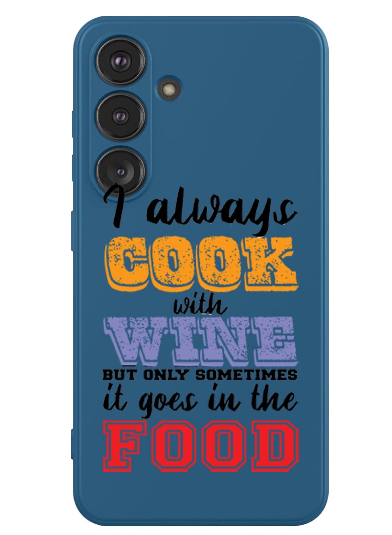 Theodor Protective Slim Fit Case Liquid Silicone Cover with Full Body Protection Anti-Scratch Shockproof Case For Samsung Galaxy S24 Plus (Blue) - Cook wine Food - Image 1